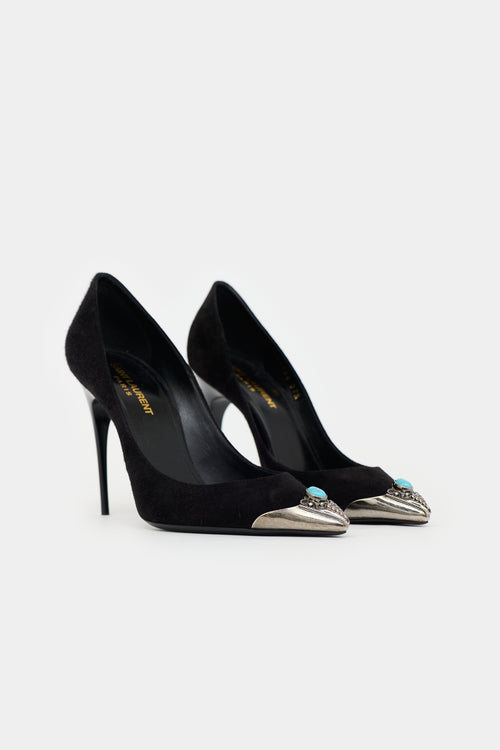 Saint Laurent Suede Zoe Western Pump