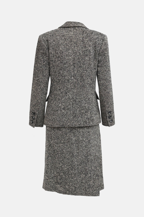 Saint Laurent C. 1980s Tweed Co-Ord Set