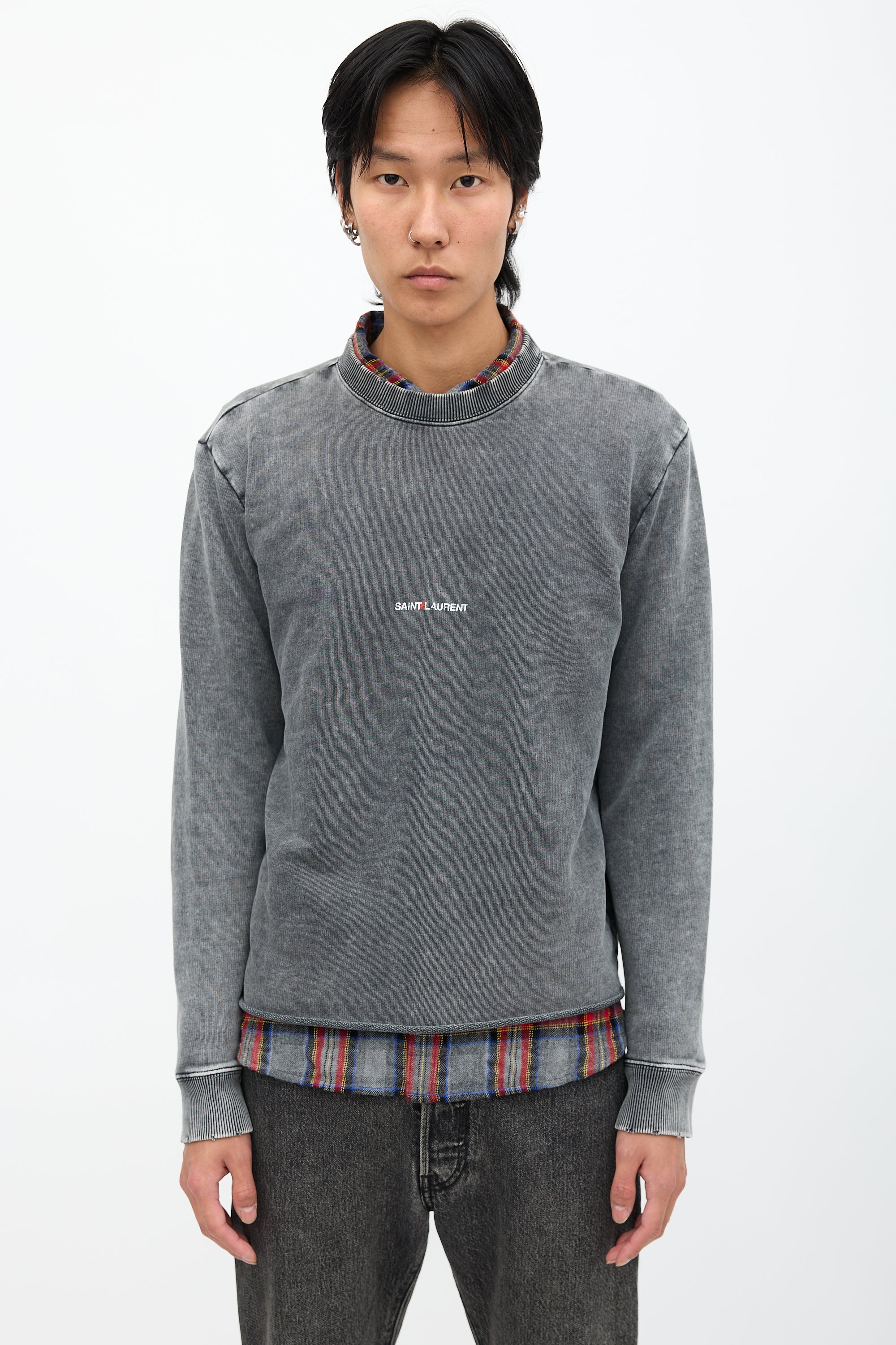 Saint Laurent Washed Logo Sweatshirt