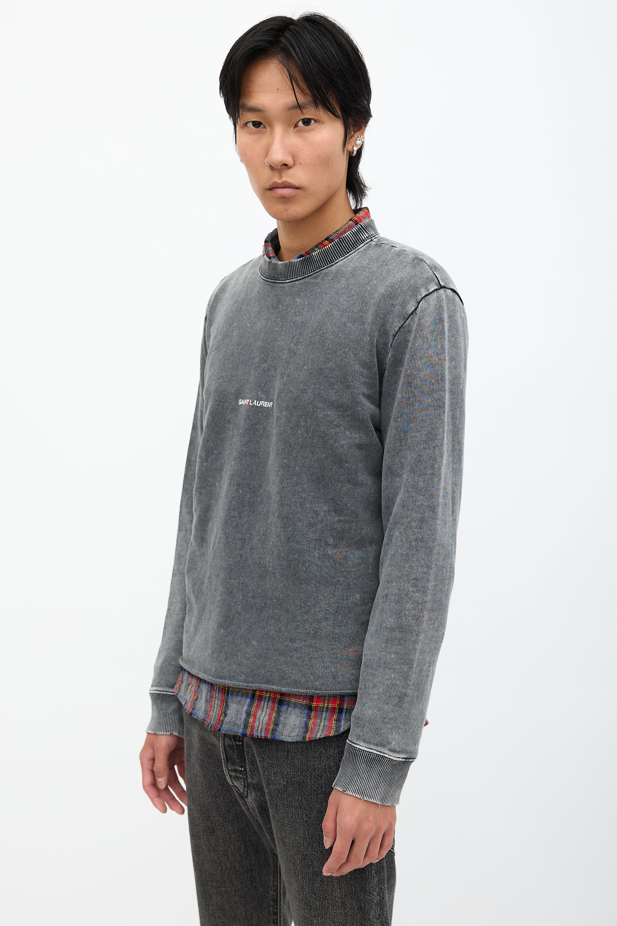 Saint Laurent Washed Logo Sweatshirt