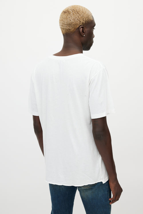 Saint Laurent White & Multicolour Smoking Logo T-Shirt