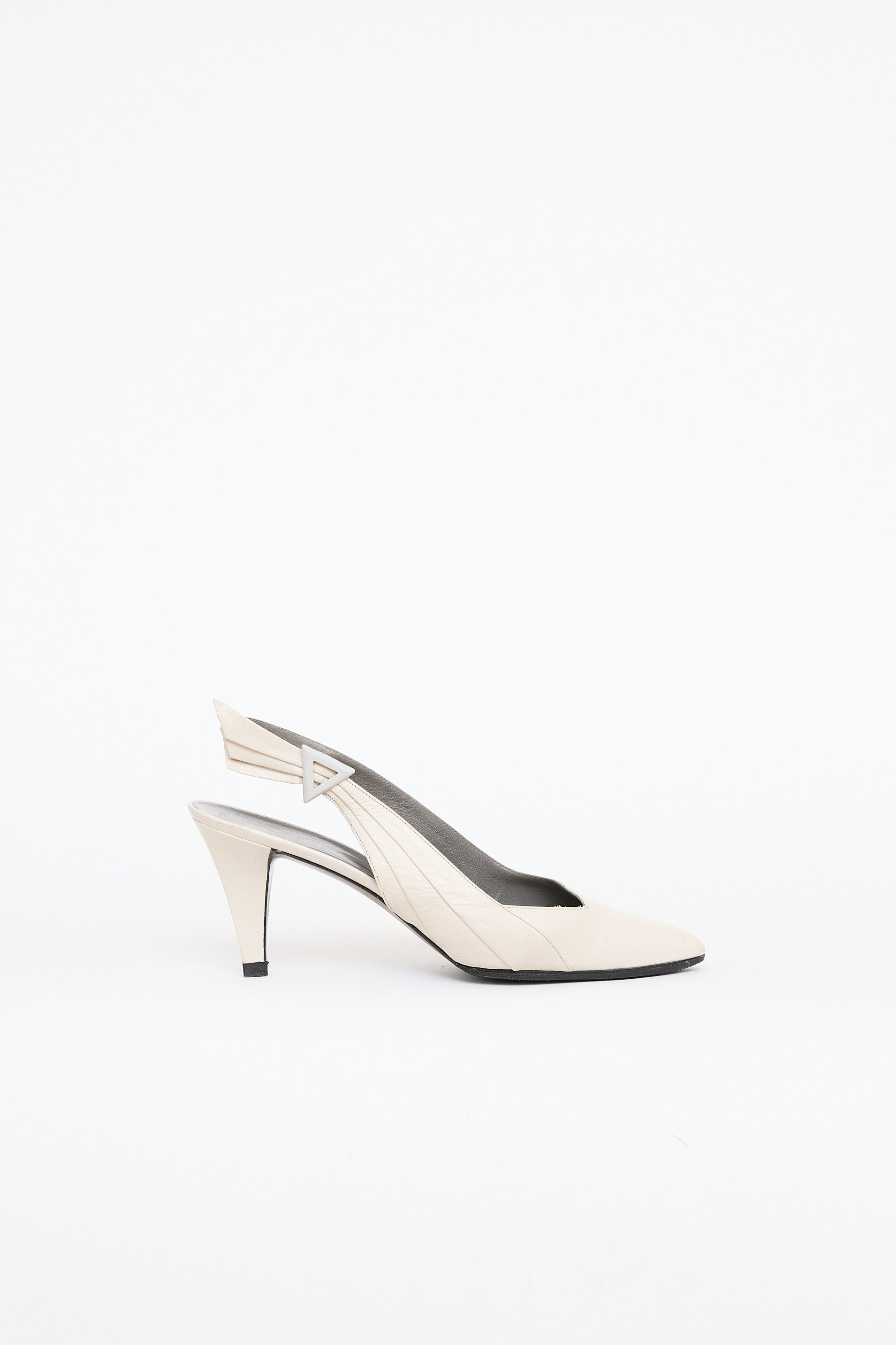 Saint Laurent 1985 Leather Wing Slingback Pump