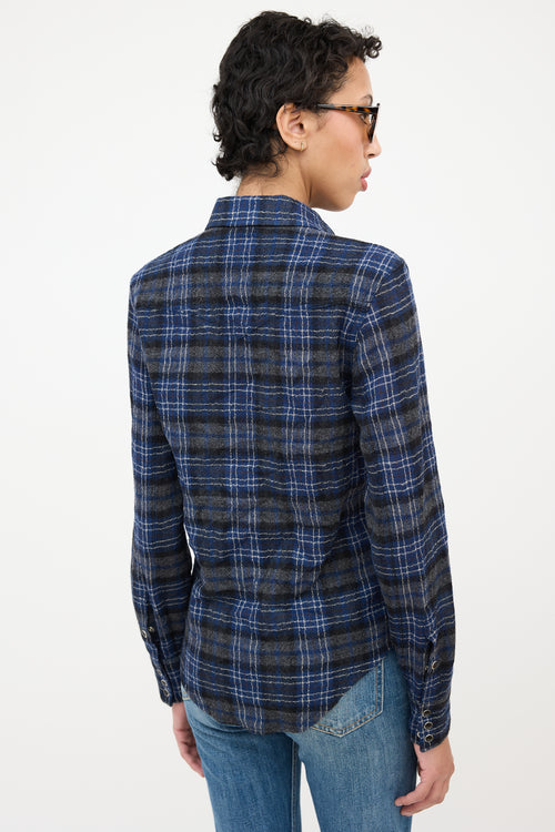Saint Laurent Wool Tartan Flannel Shirt