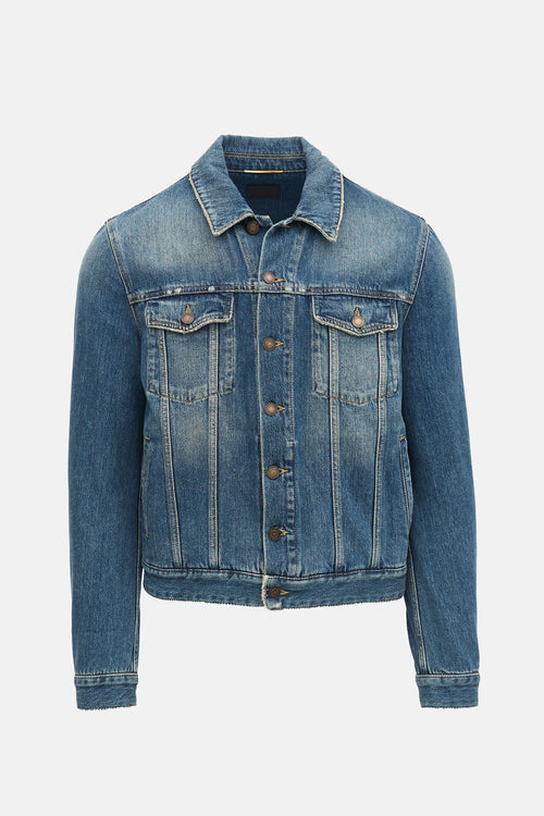 Saint Laurent 2018 Denim Stripe Logo Jacket