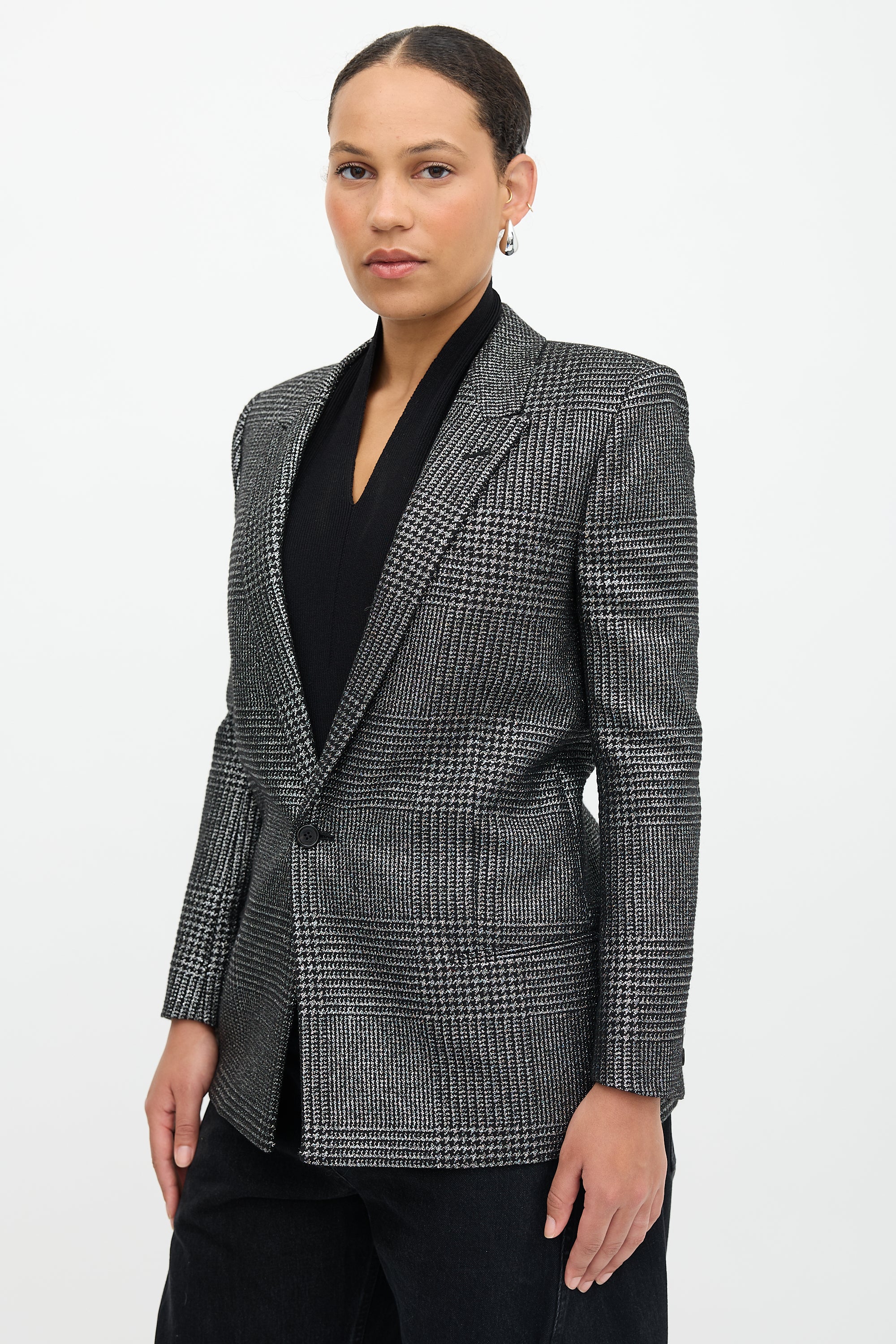Saint Laurent 2019 Metallic Tweed Blazer