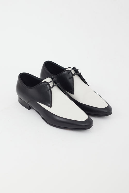 Saint Laurent Black & White Leather Oxford