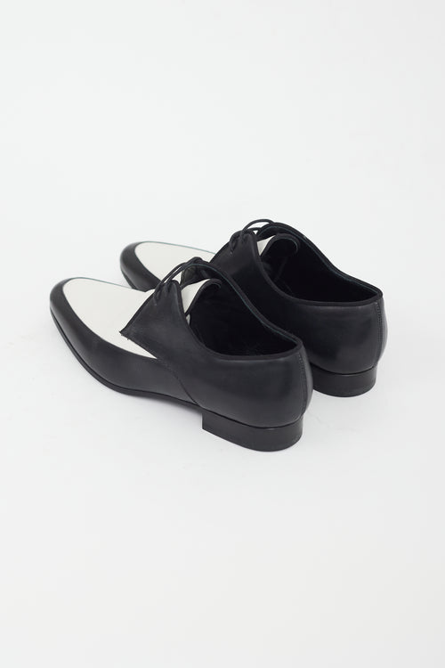 Saint Laurent Black & White Leather Oxford