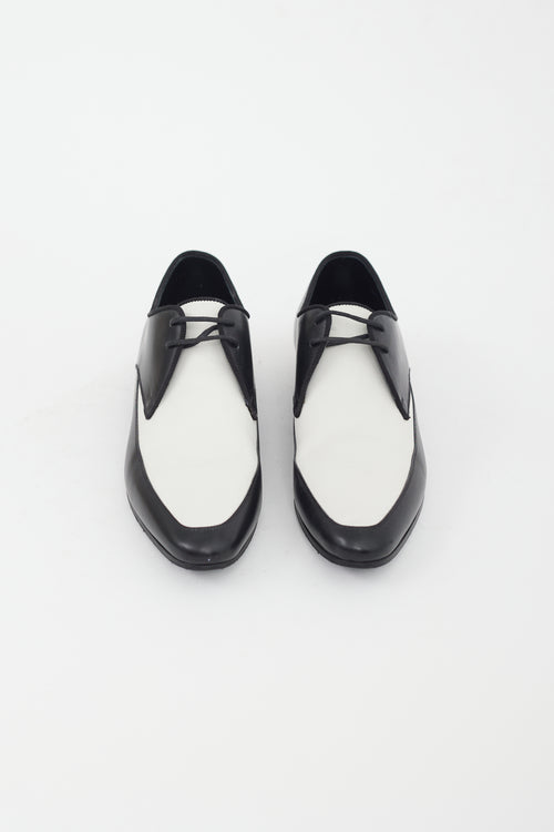 Saint Laurent Black & White Leather Oxford