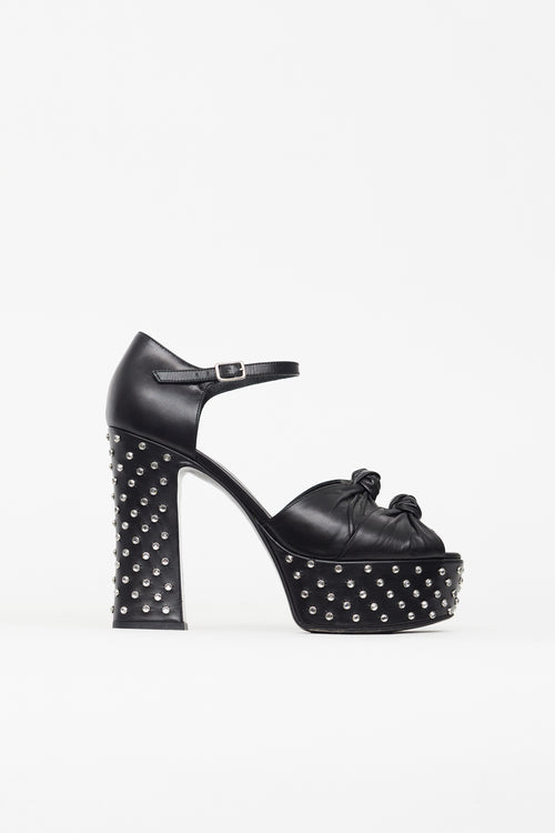 Leather Candy Studded Platform Heel