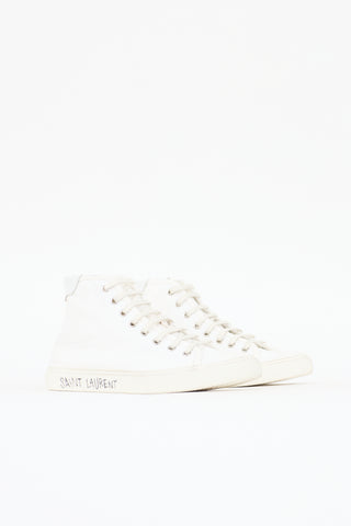 Saint Laurent Canvas High Top Malibu Sneaker