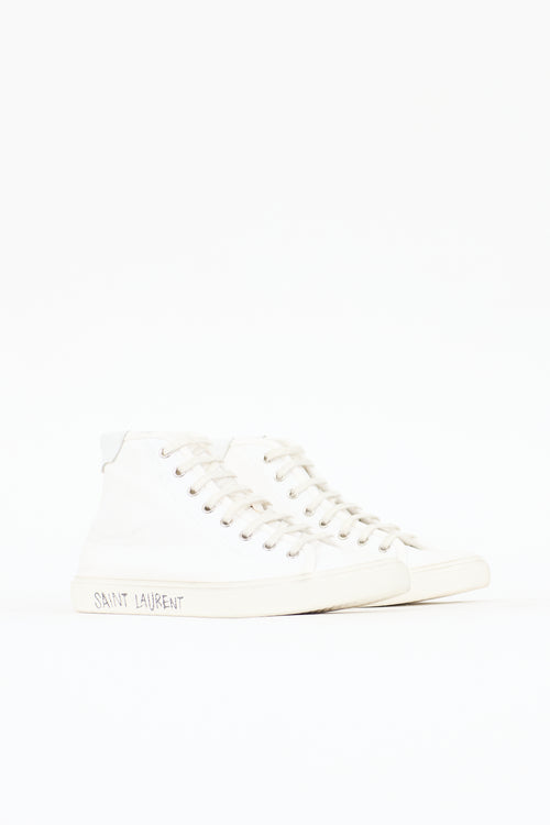 Saint Laurent Canvas High Top Malibu Sneaker