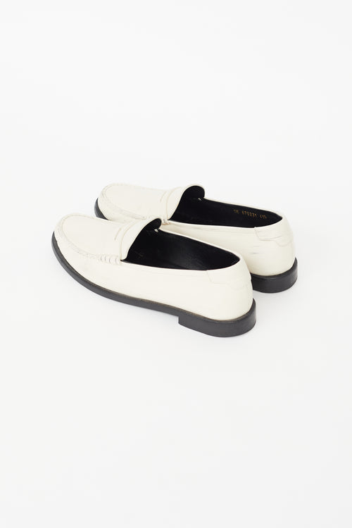 Saint Laurent Cream & Black Leather Loafer