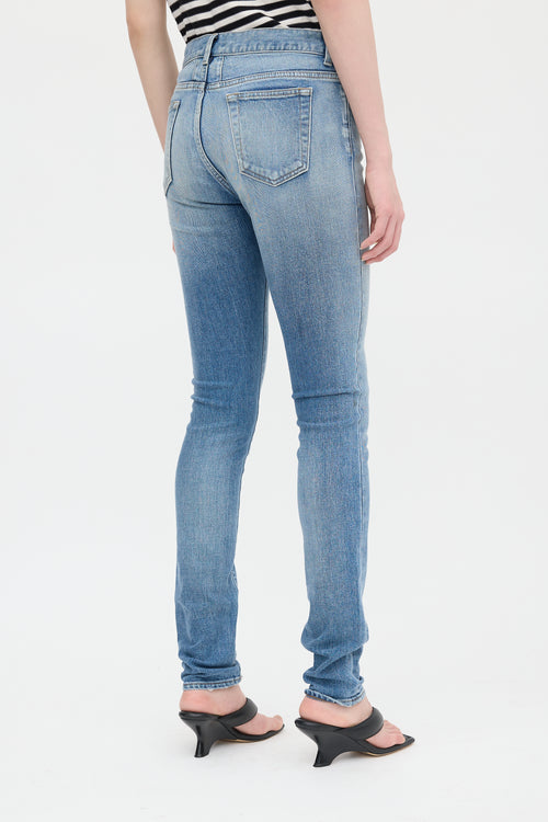 Saint Laurent Distressed Slim Leg Jeans