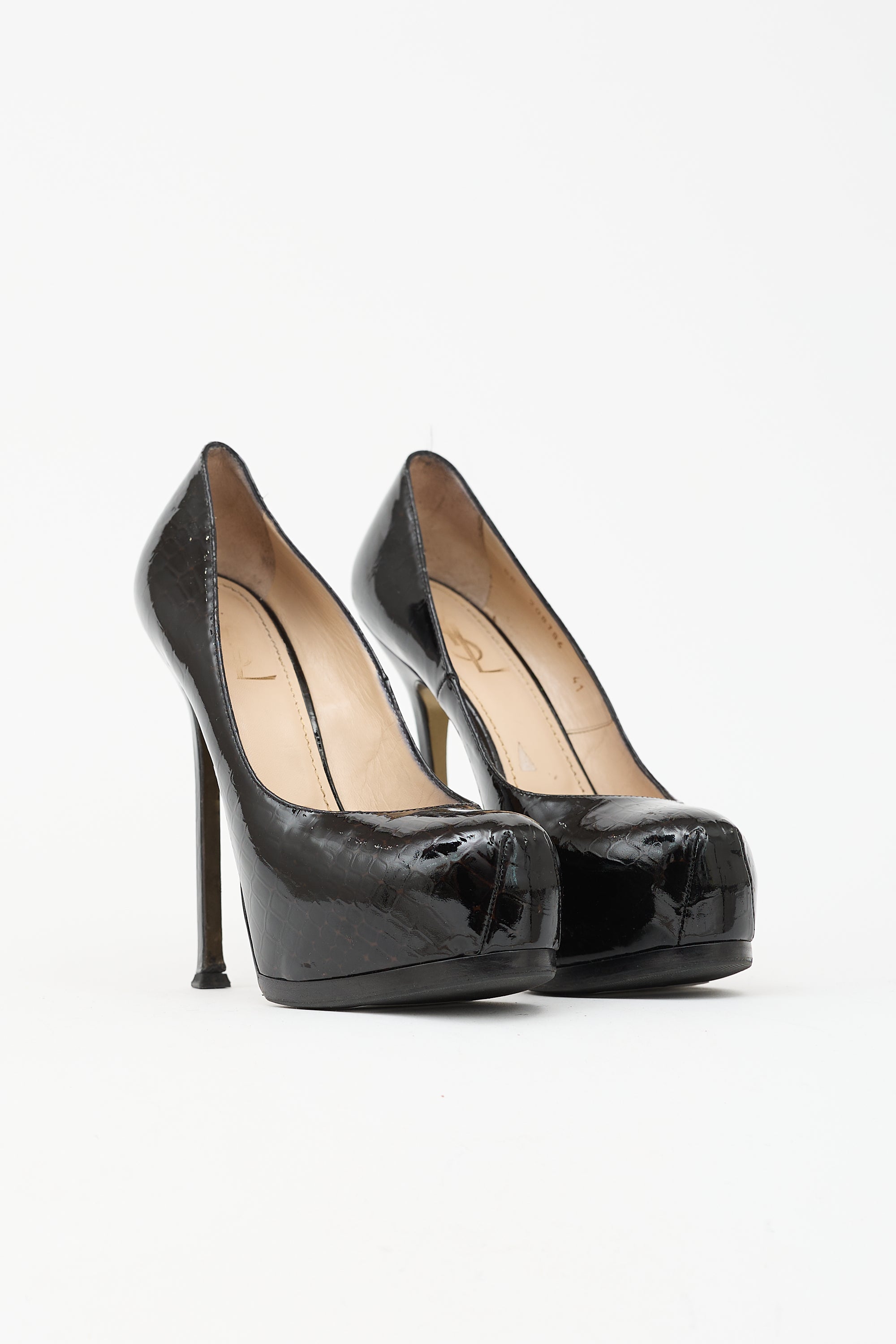 Saint Laurent Embossed Patent Platform Heel
