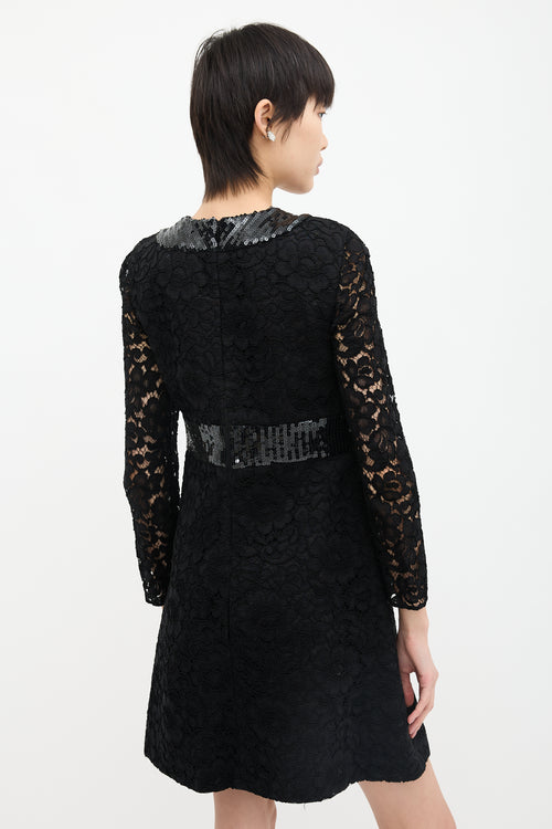 Saint Laurent FW 2014 Sequined Lace Dress