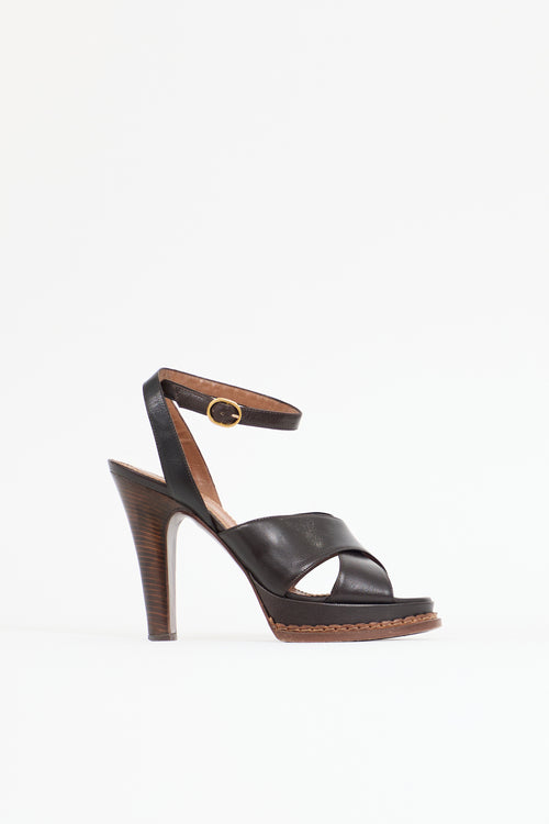Saint Laurent Leather Platform Sandal