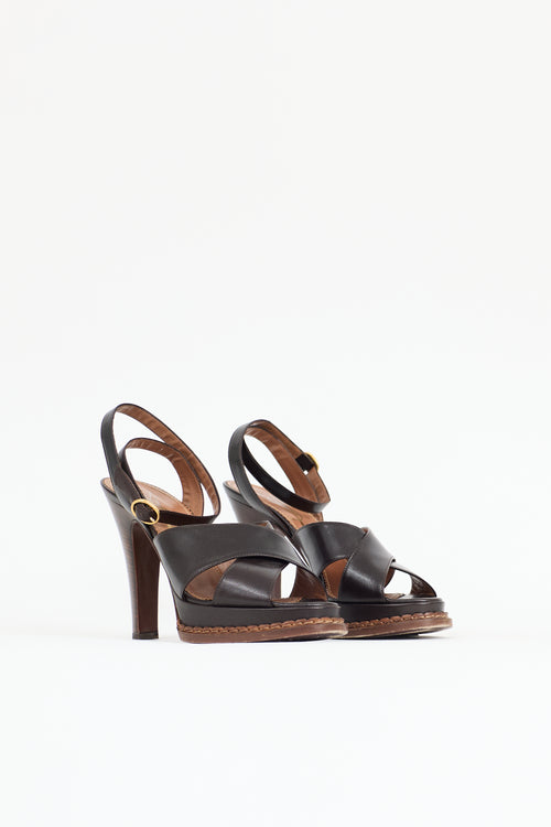 Saint Laurent Leather Platform Sandal