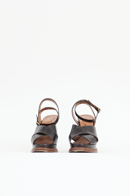 Saint Laurent Leather Platform Sandal