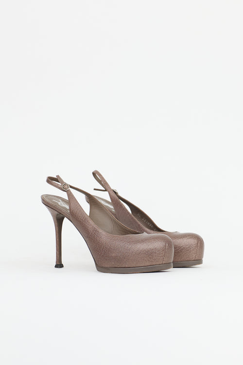 Saint Laurent Leather Slingback Heel