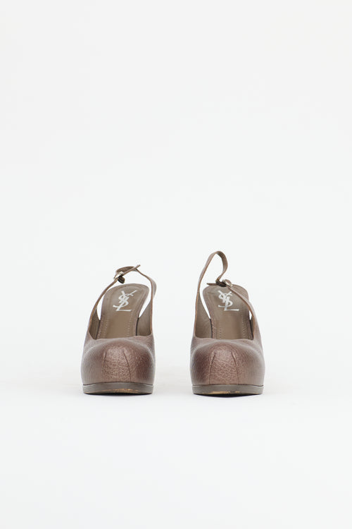Saint Laurent Leather Slingback Heel