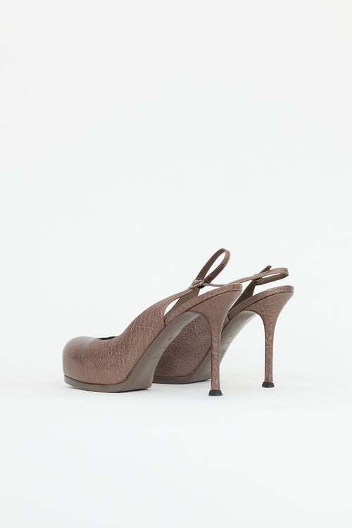 Saint Laurent Leather Slingback Heel