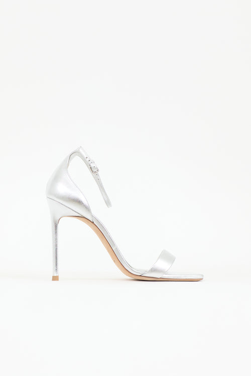 Saint Laurent Metallic Leather Amber Sandal