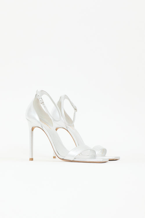 Saint Laurent Metallic Leather Amber Sandal