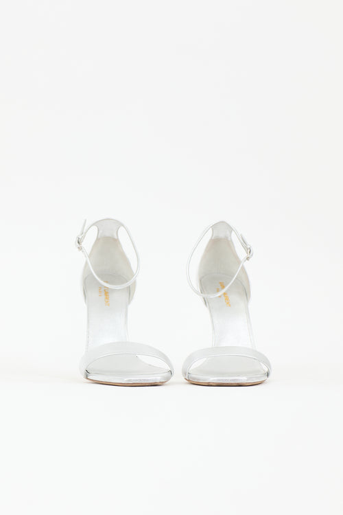 Saint Laurent Metallic Leather Amber Sandal