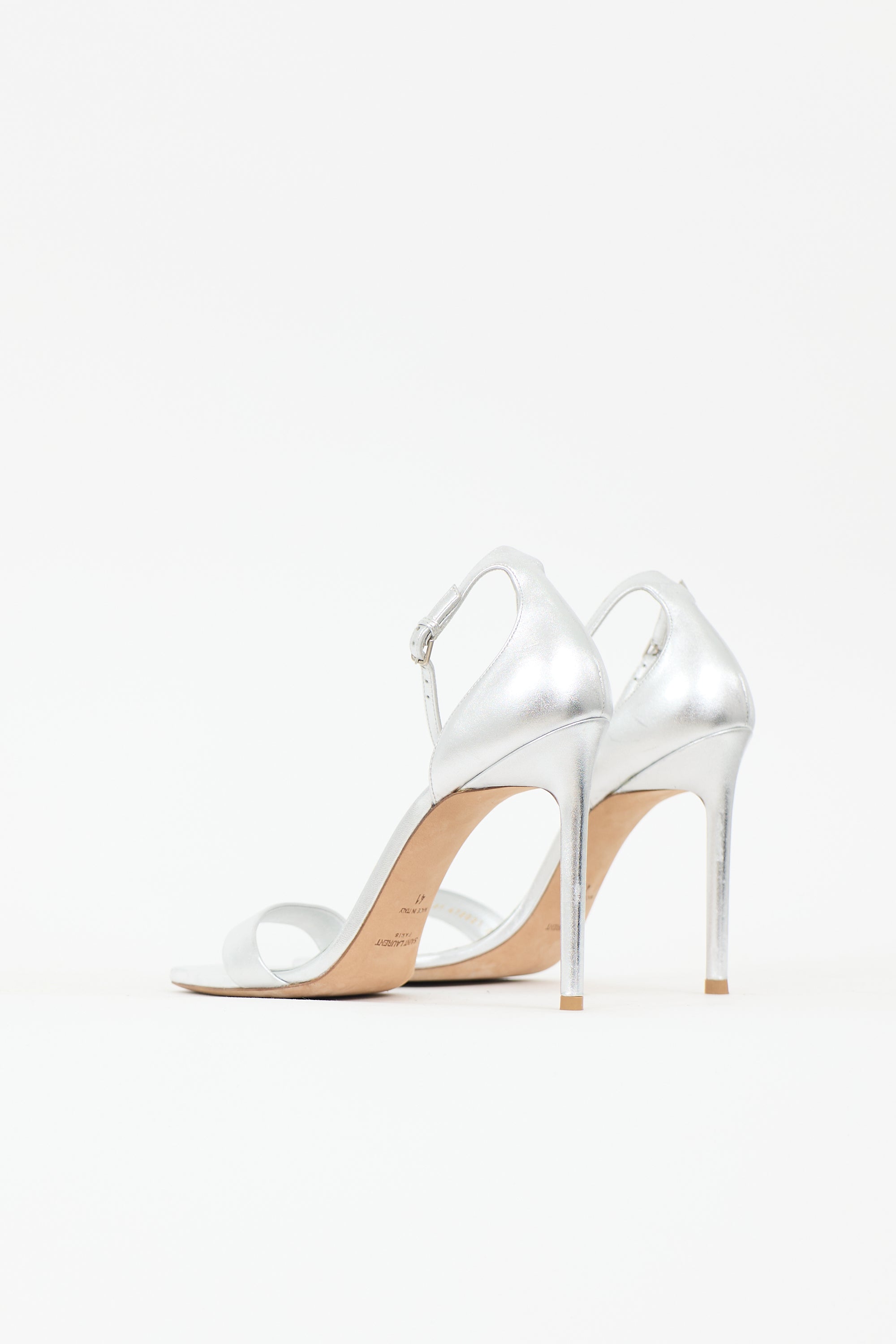 Saint Laurent Metallic Leather Amber Sandal