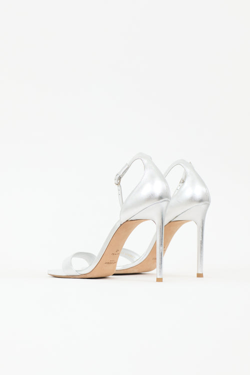Saint Laurent Metallic Leather Amber Sandal