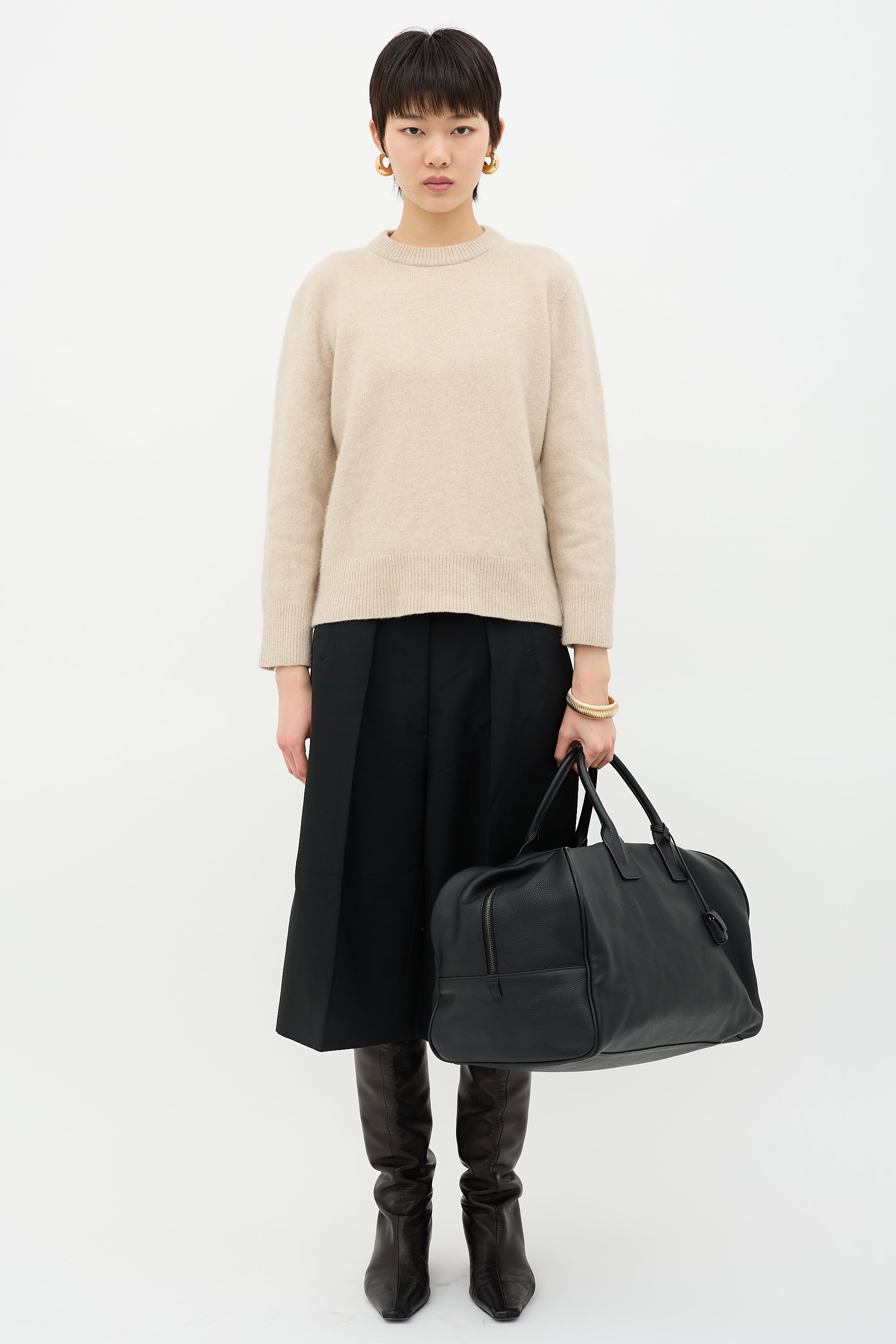 Saint Laurent Pebbled Leather Duffle Bag