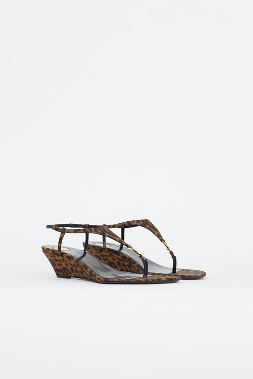 Saint Laurent Printed Cassandre Wedge Sandal
