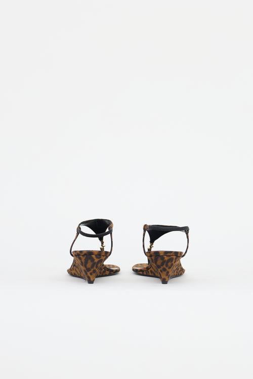 Saint Laurent Printed Cassandre Wedge Sandal