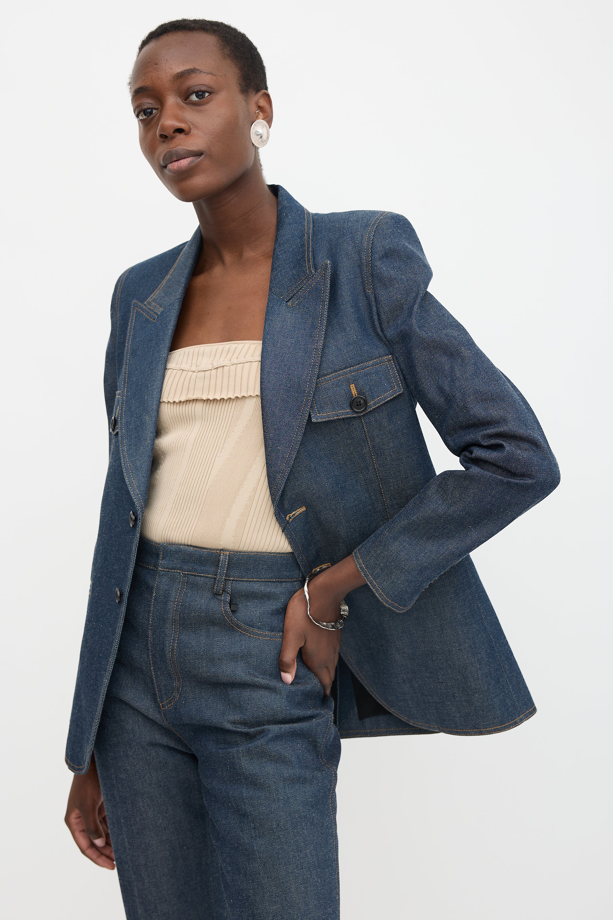 Saint Laurent Resort 2022 Denim Blazer