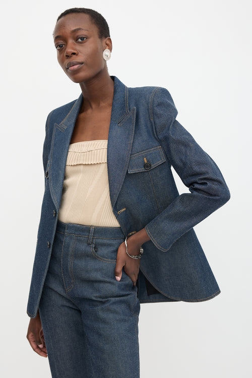 Saint Laurent Resort 2022 Denim Blazer