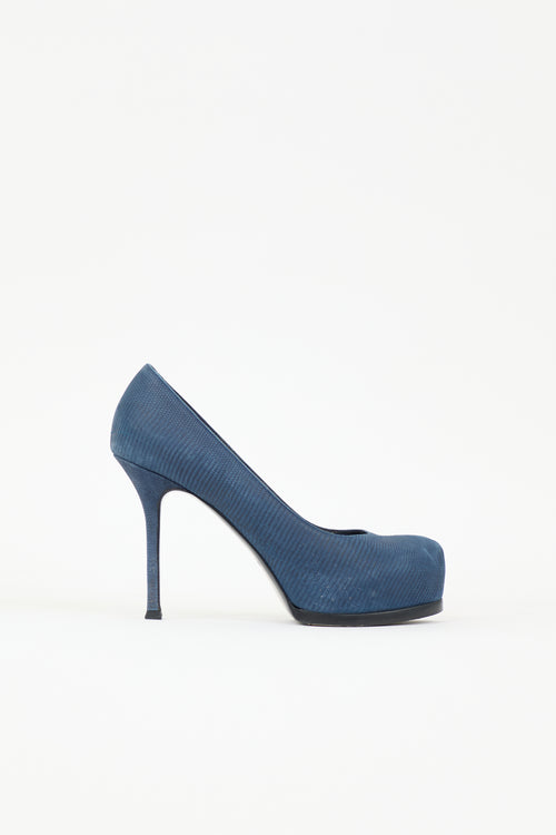 Saint Laurent Textured Leather Tribtoo Pump
