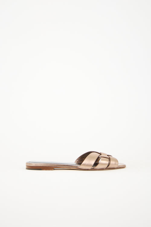 Saint Laurent Leather Tribute Slide