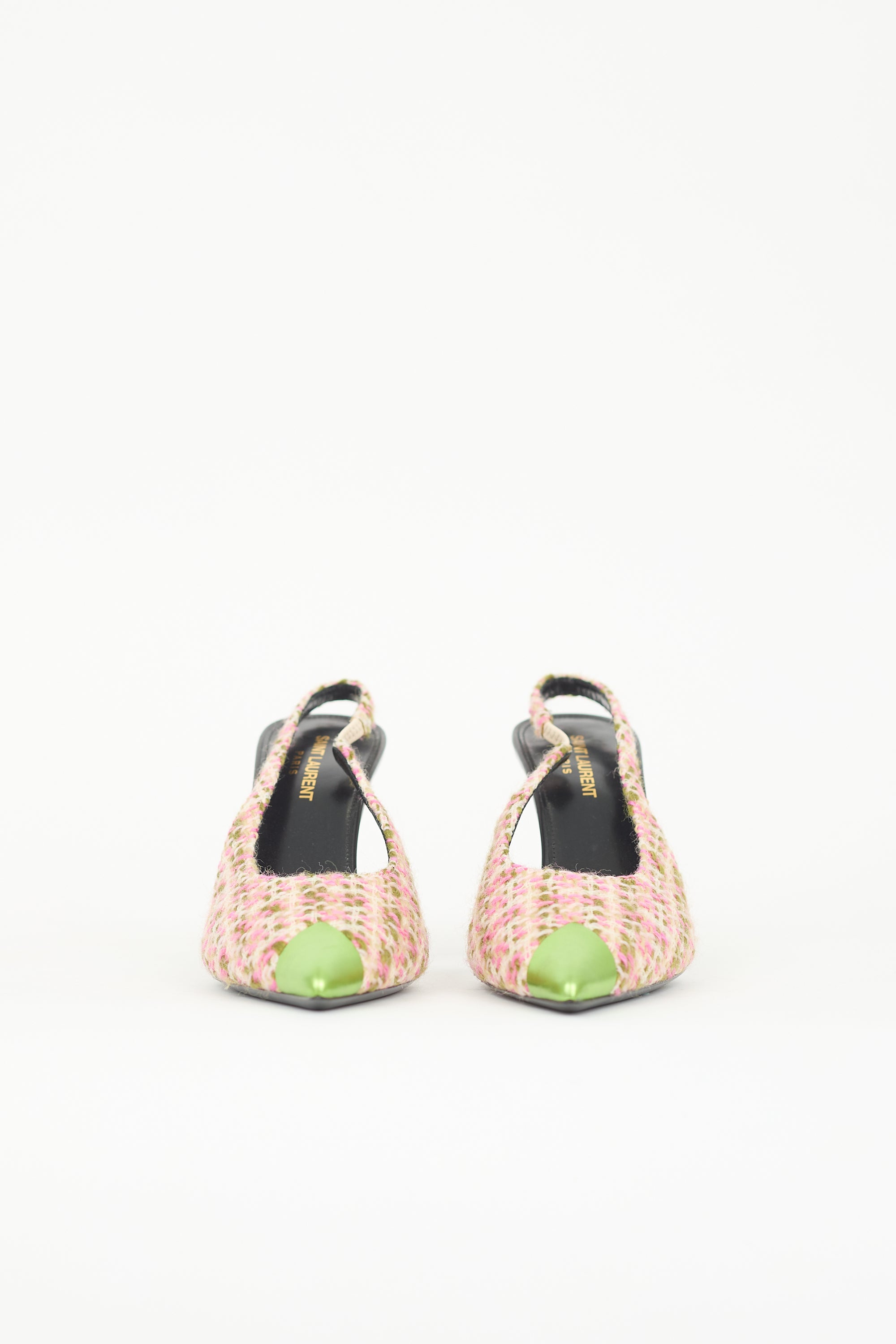 Saint Laurent Tweed Arian Slingback Pump