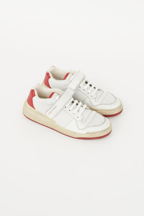Saint Laurent White & Red SL24 Low Sneaker
