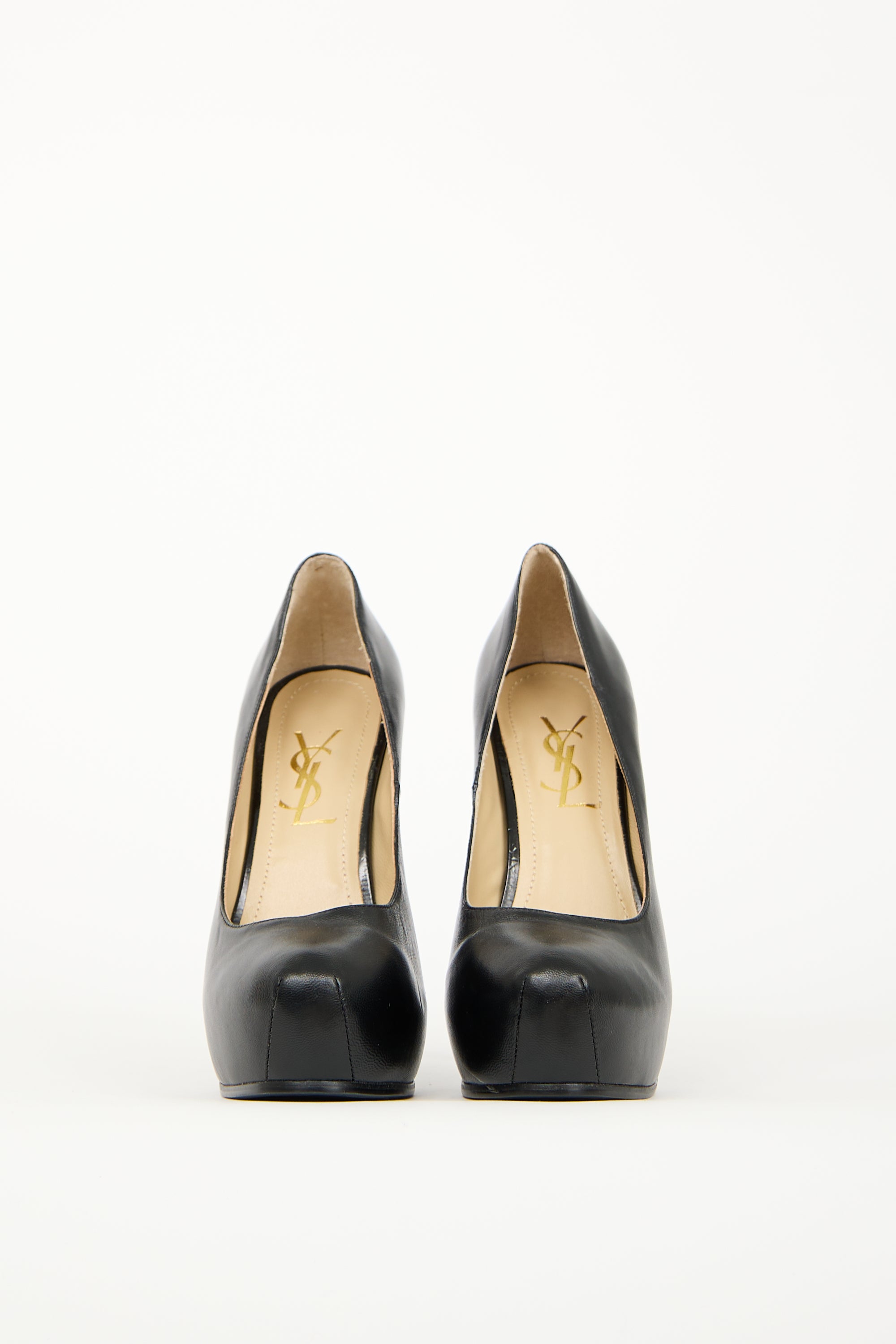 Saint Laurent Black Leather Tribtoo Platform Pump