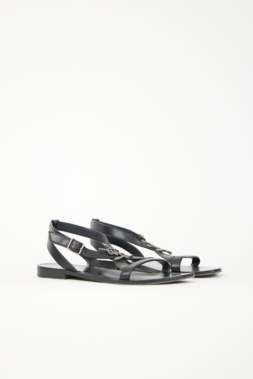Saint Laurent Leather Cassandre Sandal