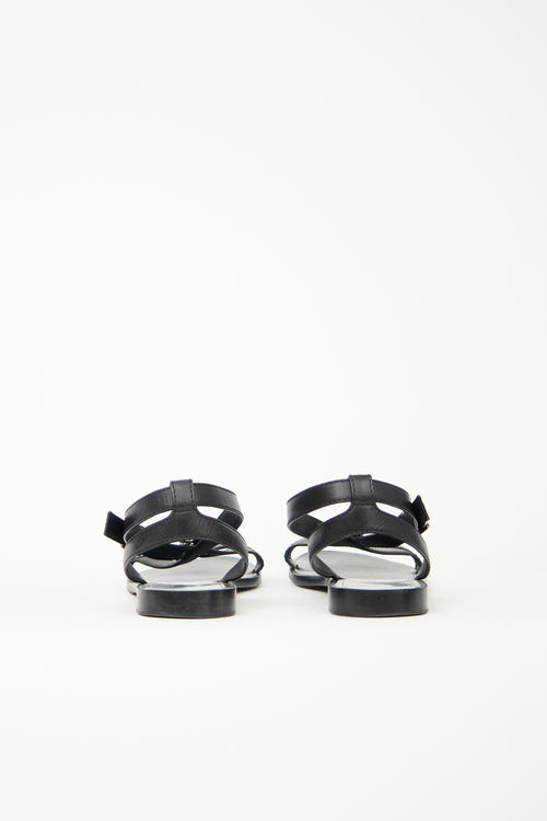 Saint Laurent Leather Cassandre Sandal