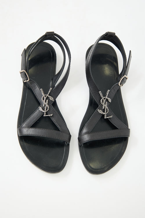 Saint Laurent Leather Cassandre Sandal