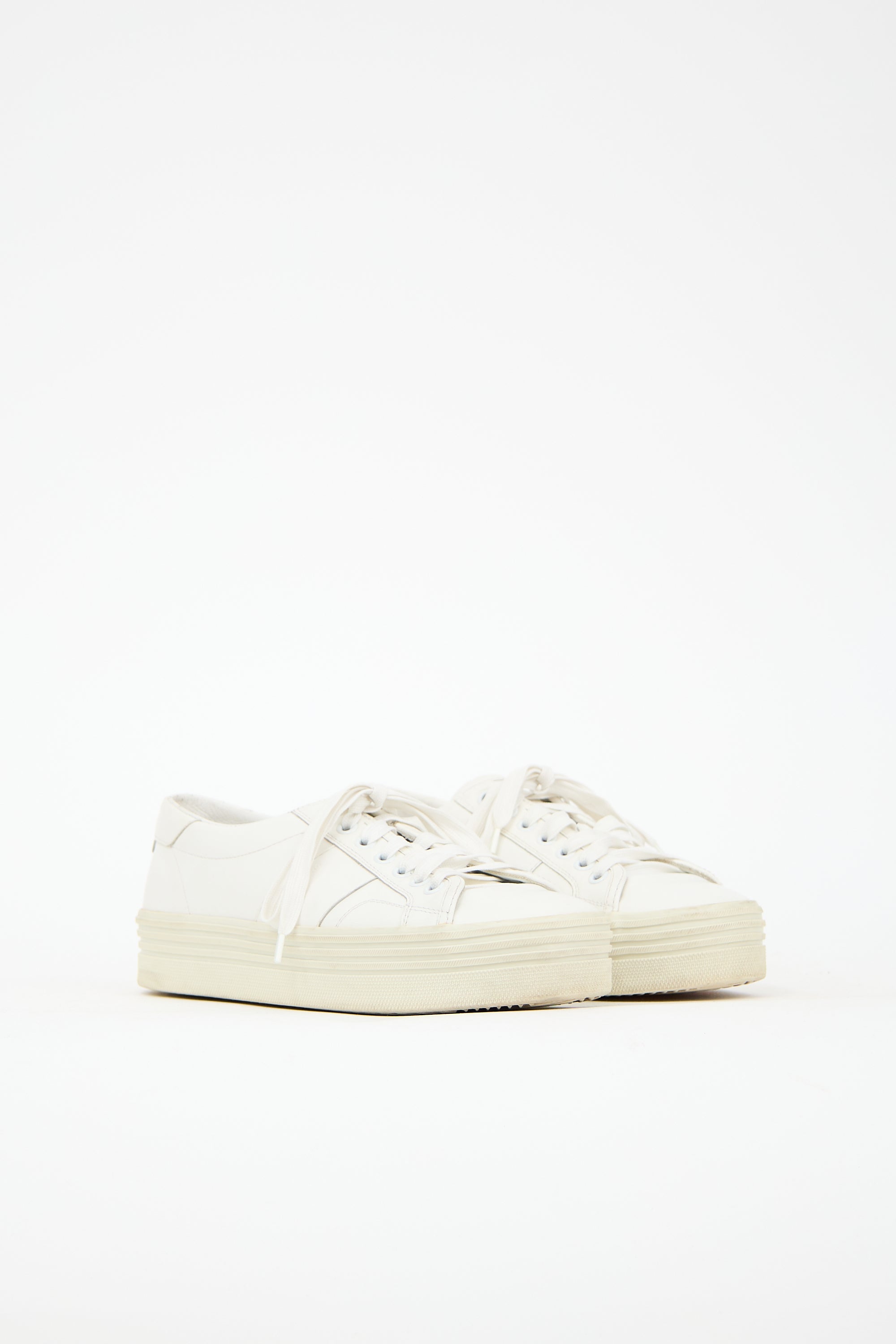 Saint Laurent Leather Court Classic Platform Sneaker