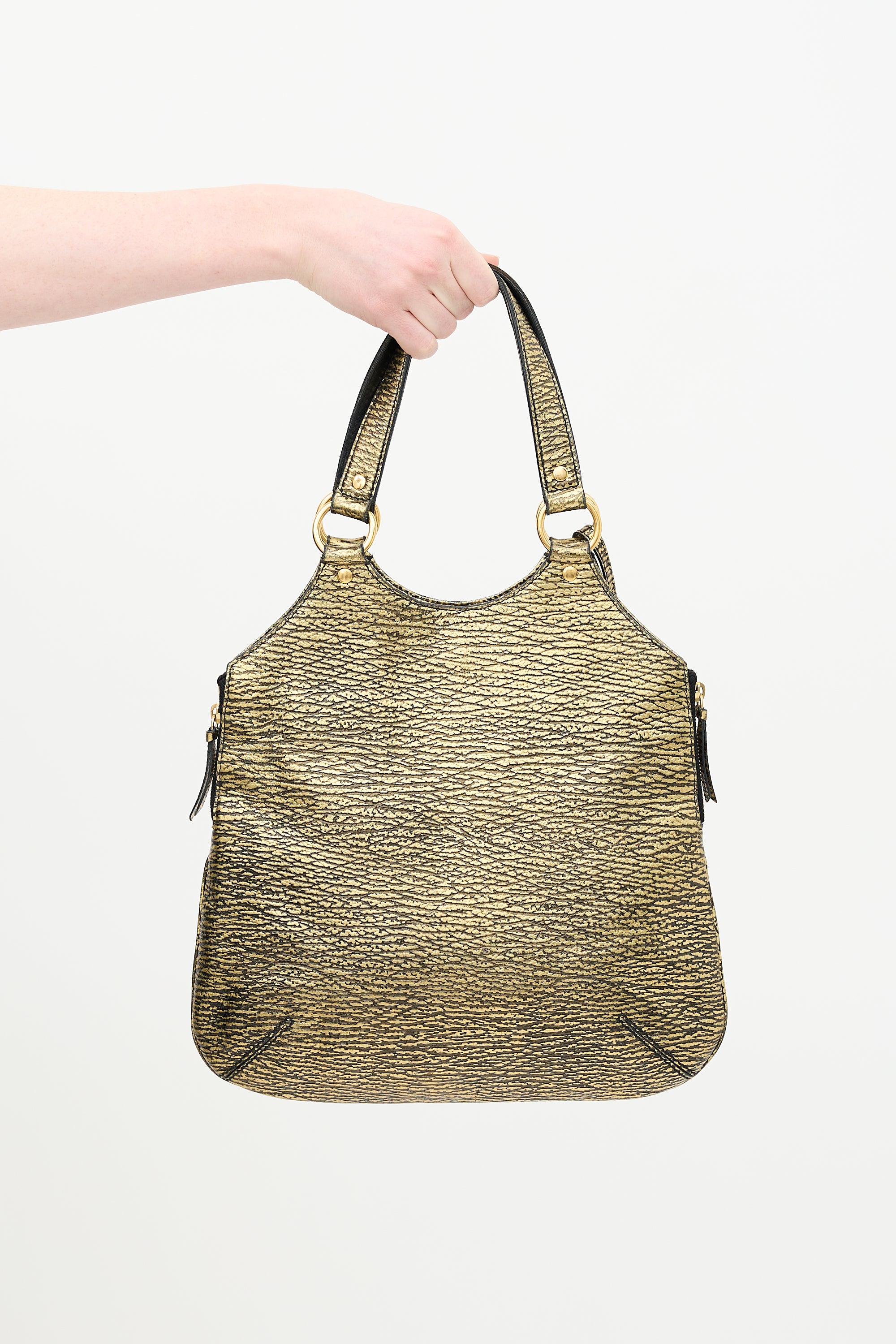 Saint Laurent Metallic Leather Tote