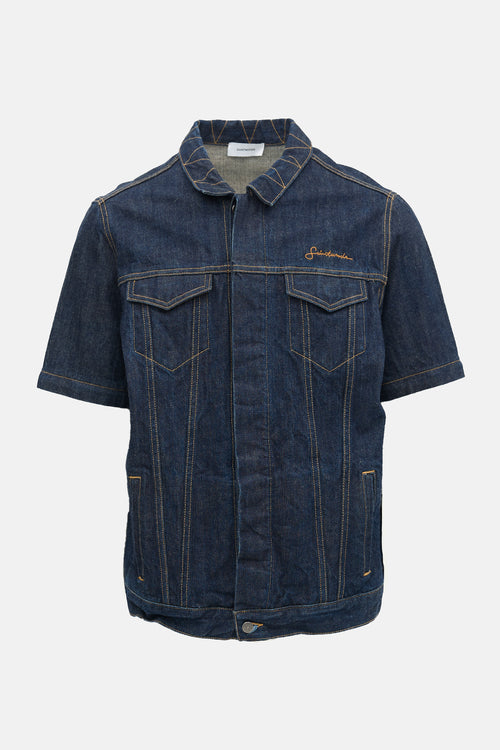 Saintwoods Denim Zip Off Sleeve Jacket