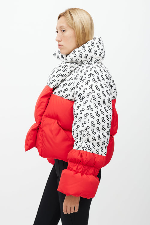Saks Potts Red & White Mono Puffer Jacket