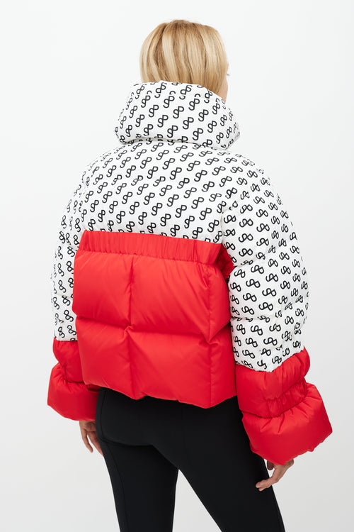 Saks Potts Red & White Mono Puffer Jacket