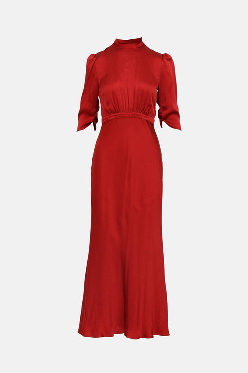 SaloniSilk Tie Back Maxi Dress