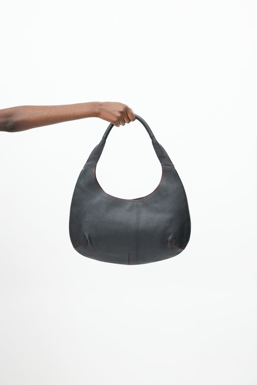Salvatore Ferragamo Black & Red Circular Leather Bag
